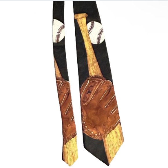 EVAN-PICONE Silk Baseball Tie 57”L 4”W • Freshly Dry Cleaned - Picture 1 of 6